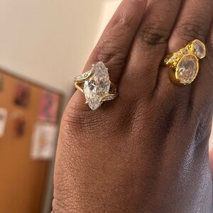 14k gold electroplated marquise ring